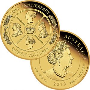 2oz 2019 Queen Victoria 200th Anniversary Gold Proof Coi