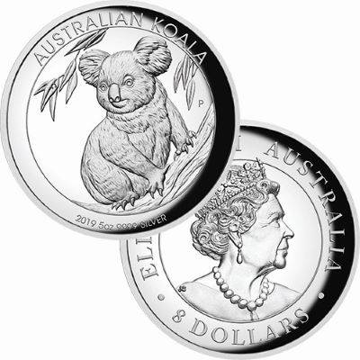 5oz 2019 Australian Koala High Relief Silver Proof Coin